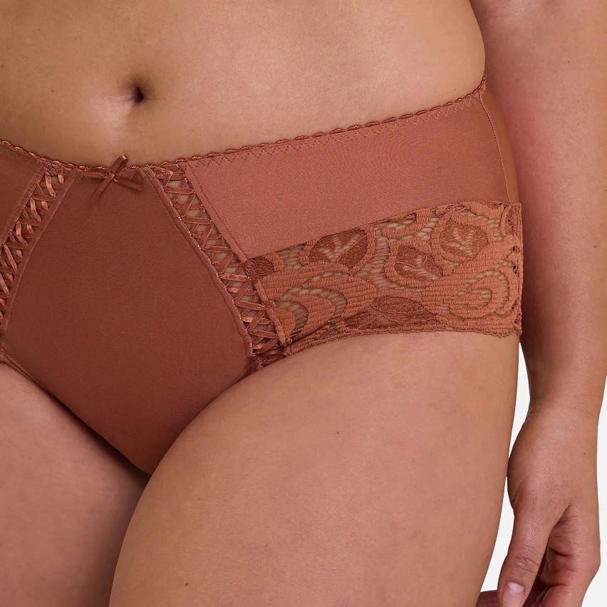 Culotte vita media microfibra e pizzo semitrasperente Sans Complexe 40PAL41