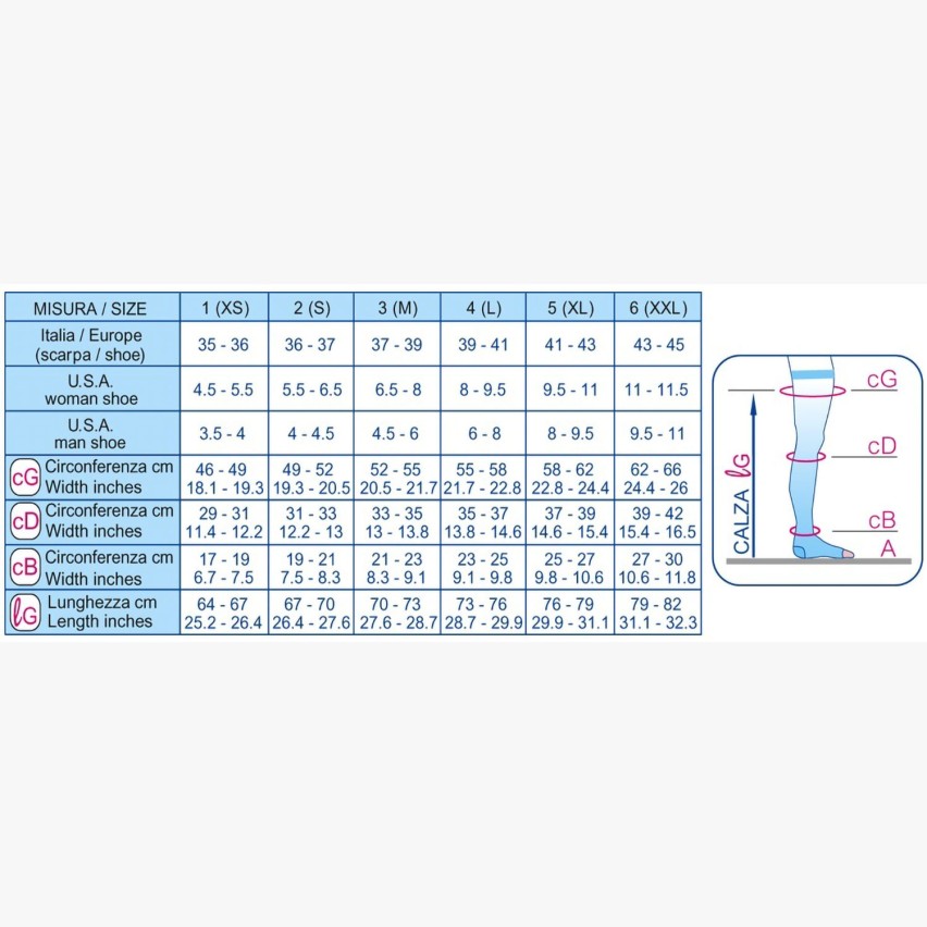 Calze autoreggenti compressione graduata punta aperta 140 den Scudotex 589