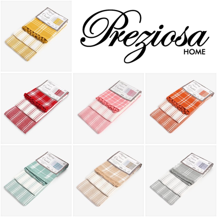 Set da 3 strofinacci Preziosa Candido 2 100% cotone naturale