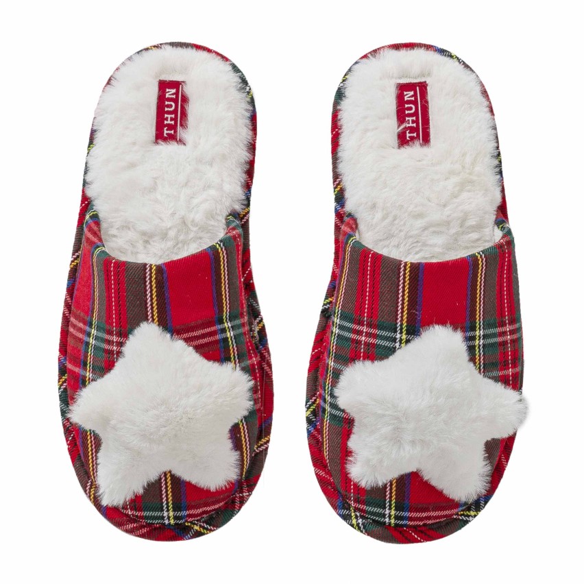 Pantofole donna/uomo tartan natalizie Thun 