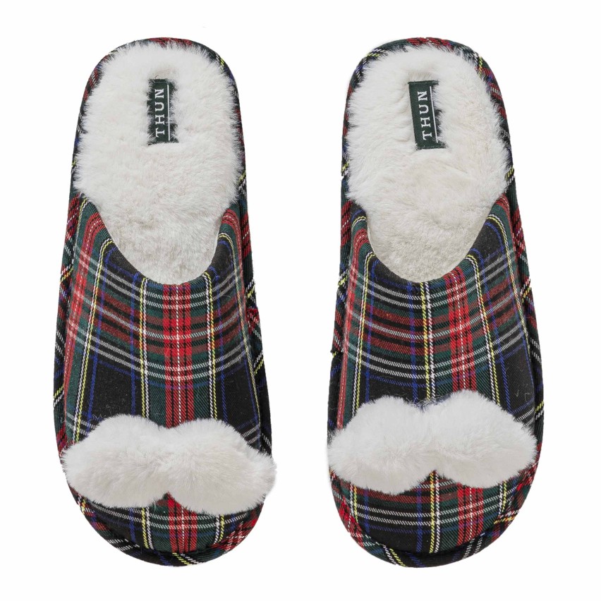 Pantofole donna/uomo tartan natalizie Thun 