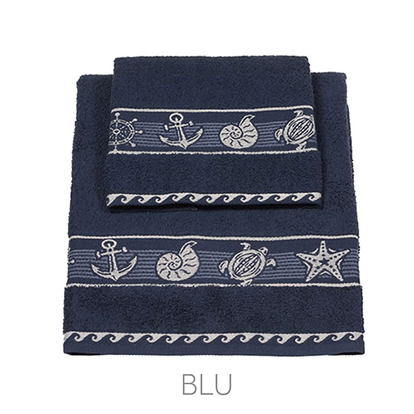 Asciugamani viso + ospite 100% cotone Vingi Marine