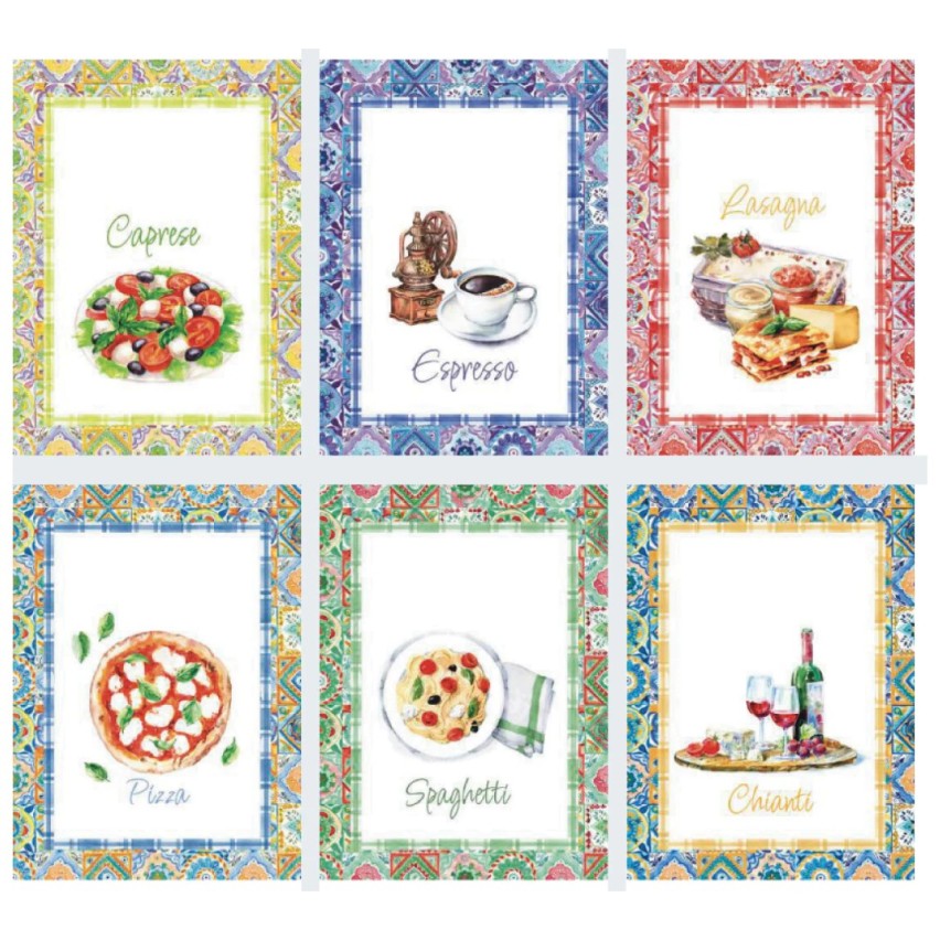 Strofinacci a fantasia cotone Vingi Tiffany 6 pz