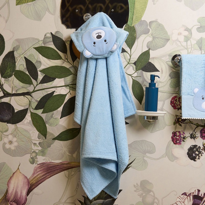 Asciugamano triangolo bimbo neonato con cappuccio 70x100 Vingi