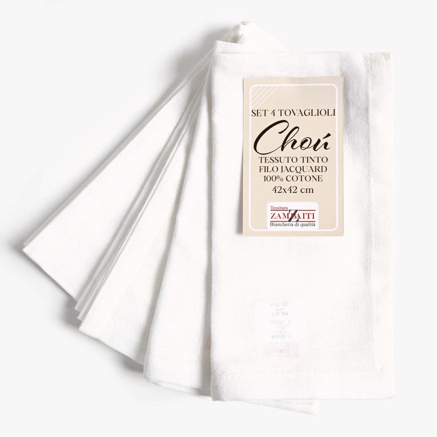 Set 4 Tovaglioli Zambaiti Chou 100% cotone