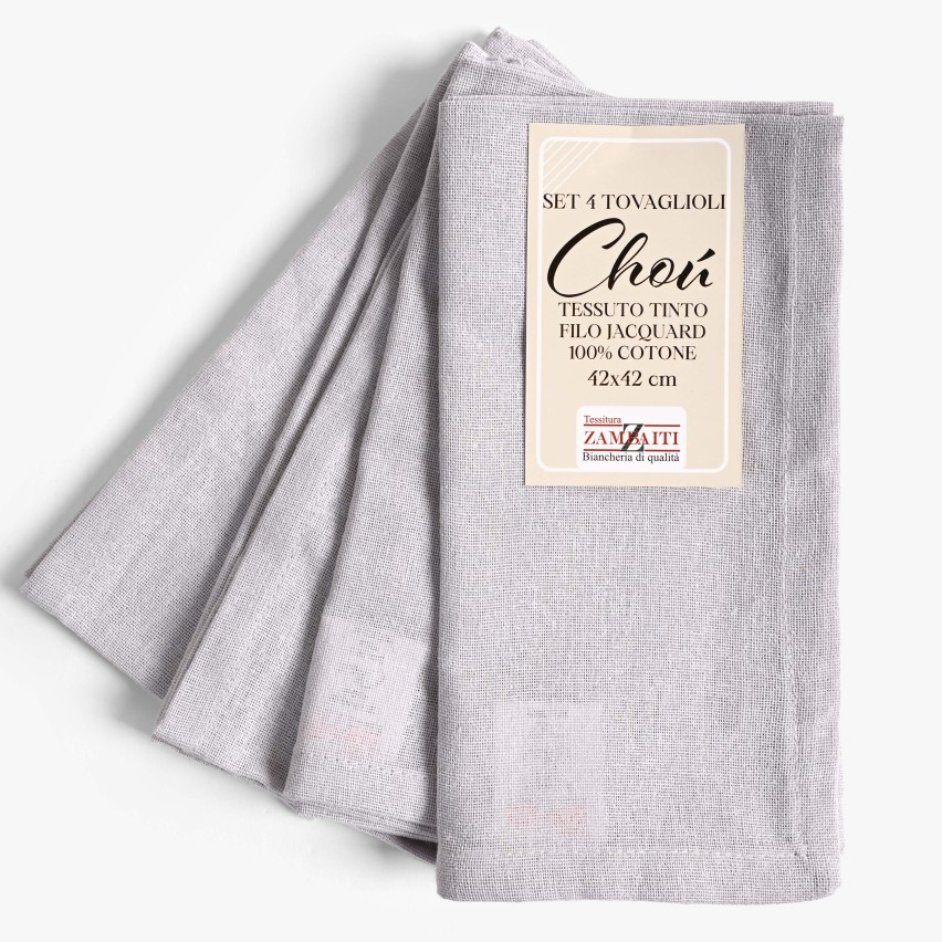Set 4 Tovaglioli Zambaiti Chou 100% cotone