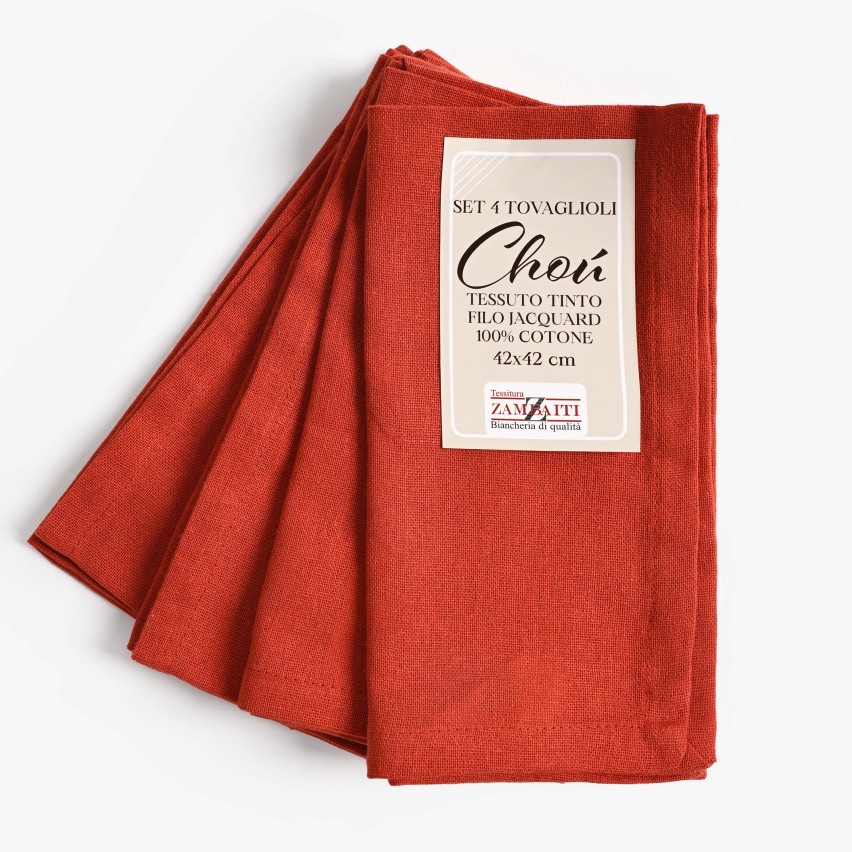 Set 4 Tovaglioli Zambaiti Chou 100% cotone