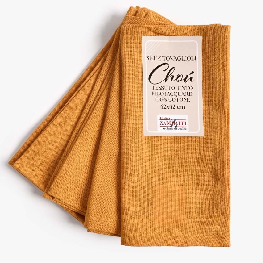 Set 4 Tovaglioli Zambaiti Chou 100% cotone