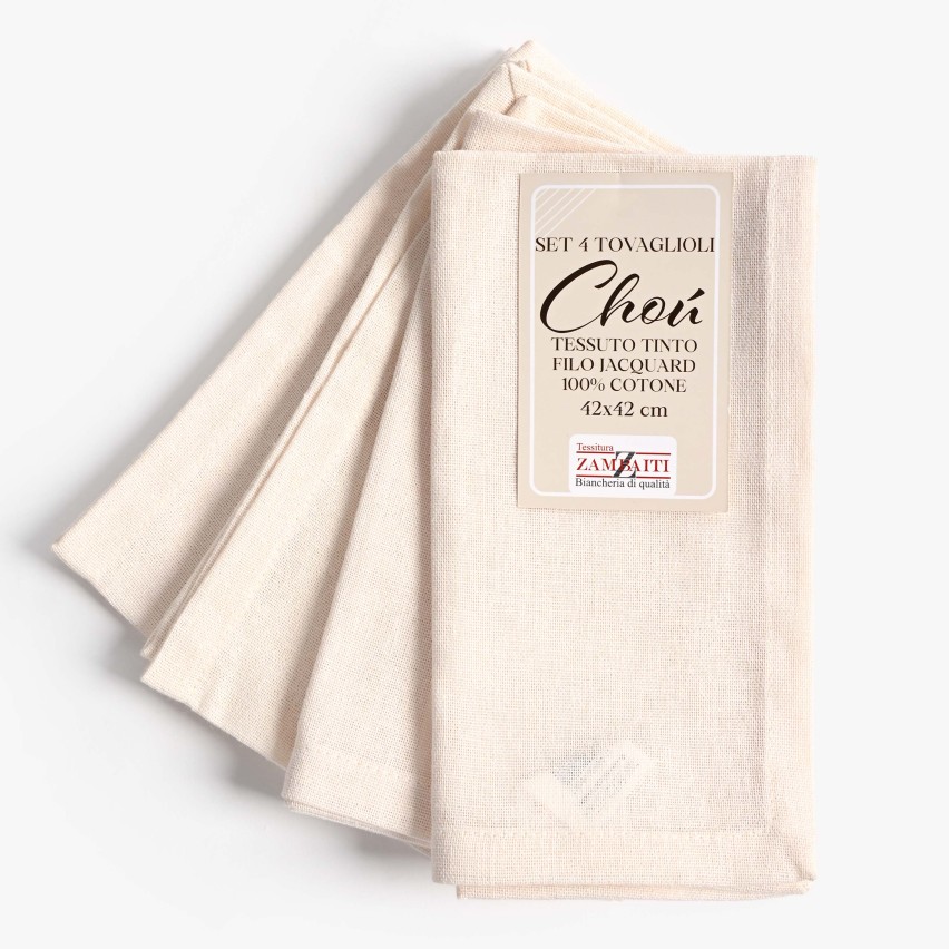Set 4 Tovaglioli Zambaiti Chou 100% cotone