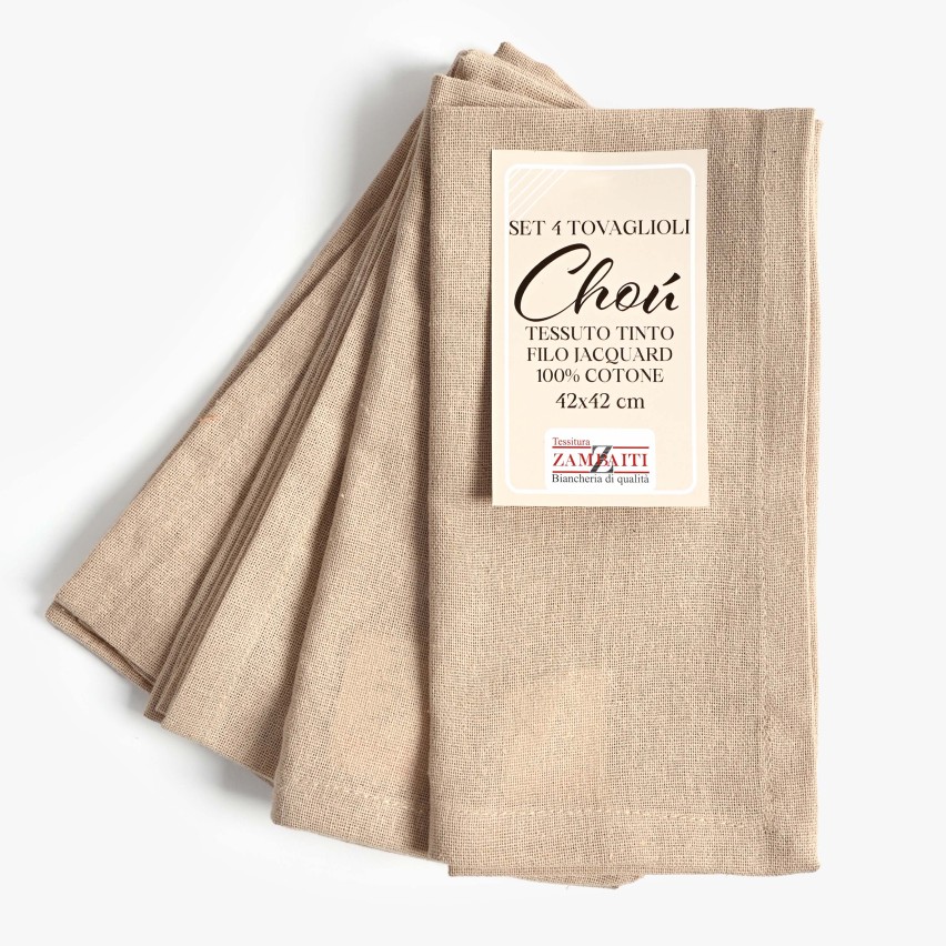 Set 4 Tovaglioli Zambaiti Chou 100% cotone
