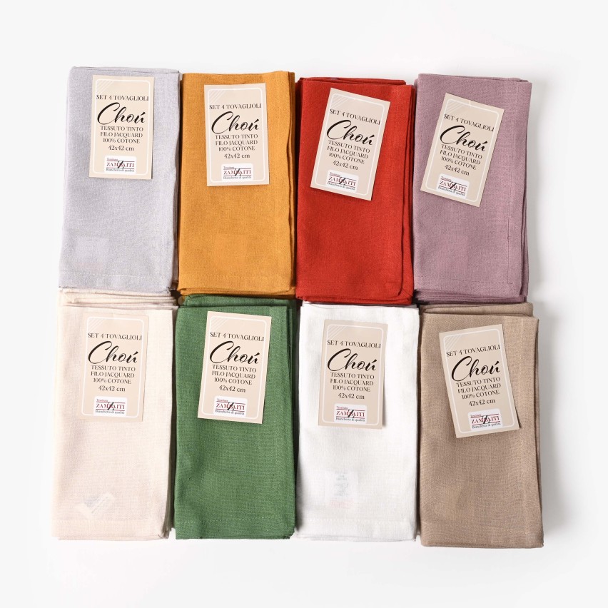 Set 4 Tovaglioli Zambaiti Chou 100% cotone
