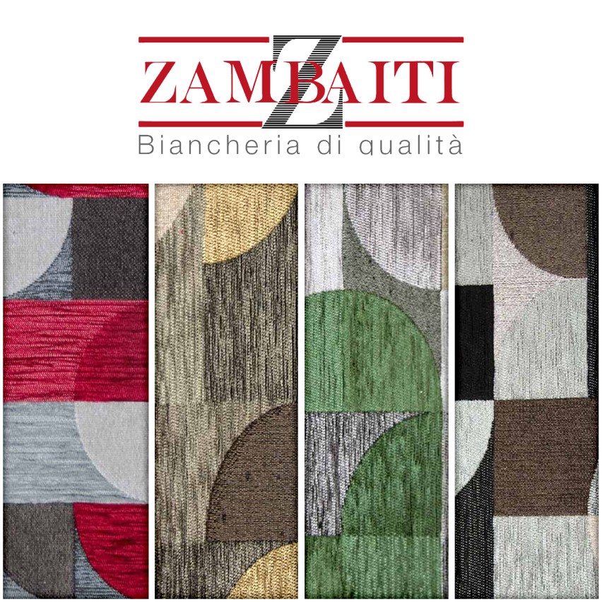 Tappeto arredo in jacquard di ciniglia base antiscivolo Incanto Loop Zambaiti