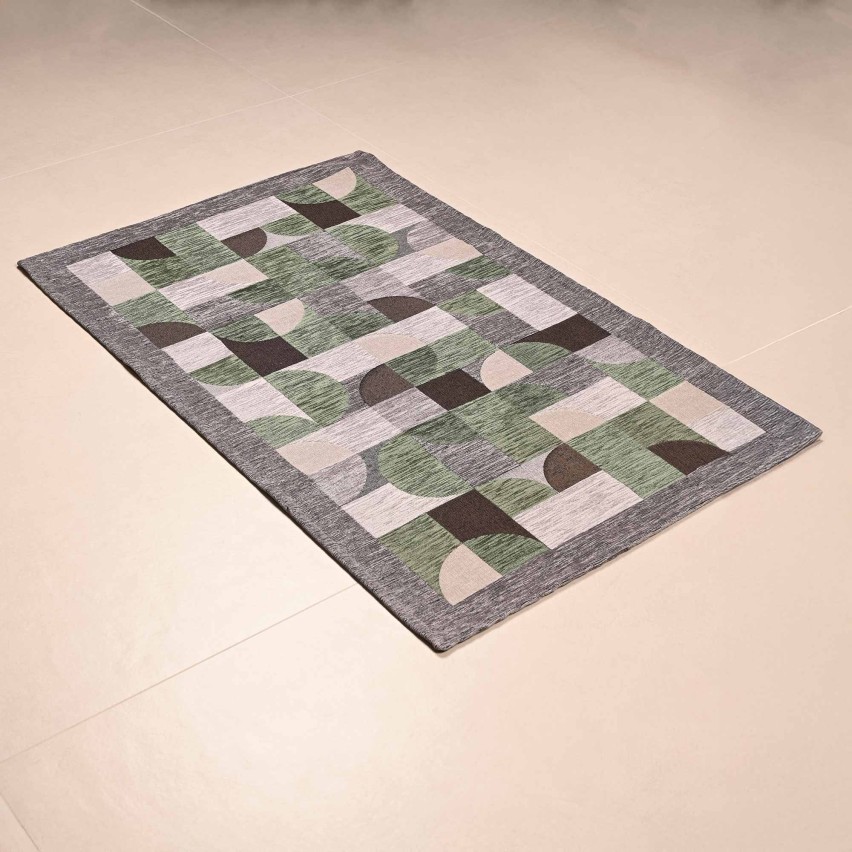 Tappeto arredo in jacquard di ciniglia base antiscivolo Incanto Loop Zambaiti