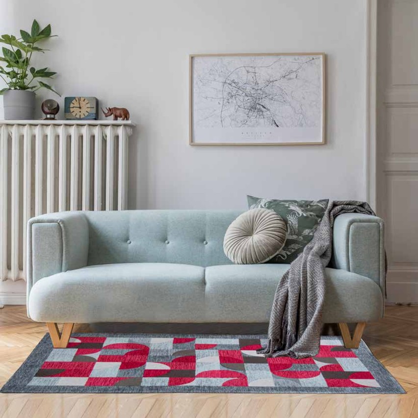 Tappeto arredo in jacquard di ciniglia base antiscivolo Incanto Loop Zambaiti