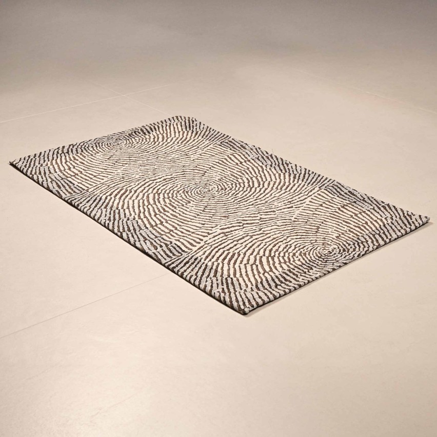 Tappeto arredo bagno jacquard in ciniglia con antiscivolo Ondule Zambaiti