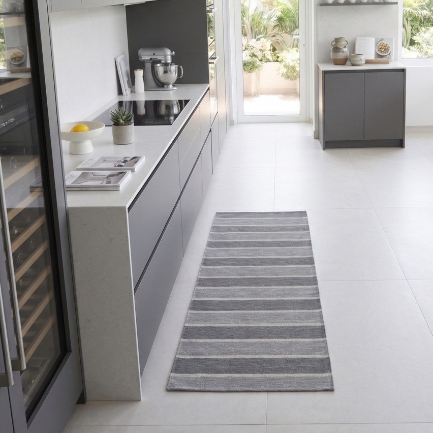 Tappeto a righe antiscivolo Zambaiti jacquard gobelin
