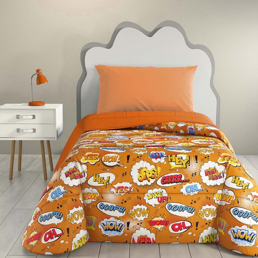 Trapunta Invernale Elegant - Arancio/Giallo, Matrimoniale 260x260 Cm, In Microfibra E Poliestere - Foto 6