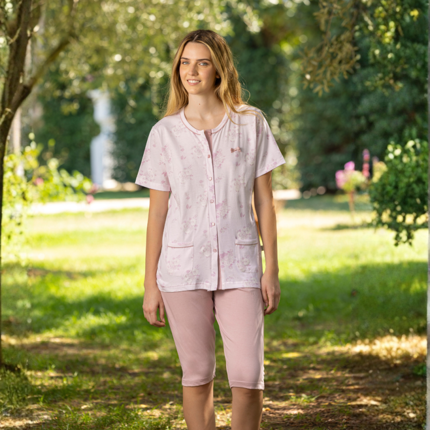 Pigiama donna capri floreale 100% cotone Irge IRC2542