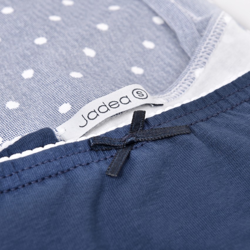 Coordinato Jadea 4341 canotta spalla stretta + slip cotone pois jeans