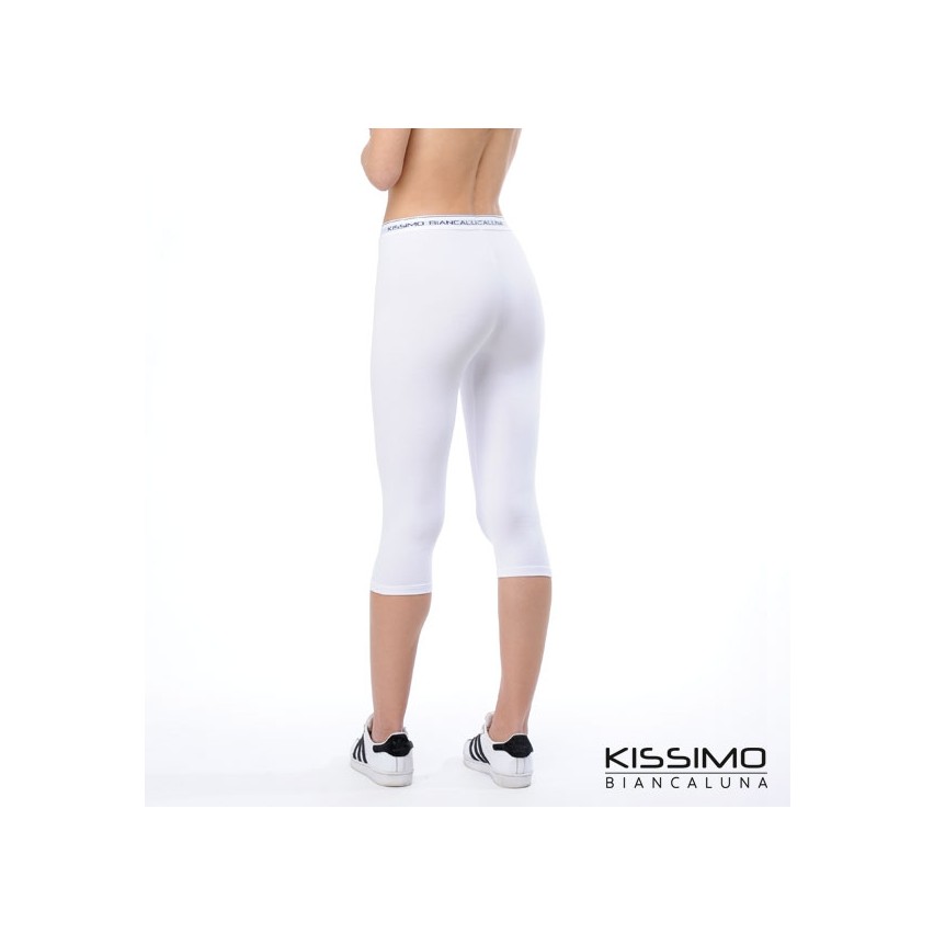 Leggings donna capri sportivo Biancaluna kl431 cotone elasticizzato 