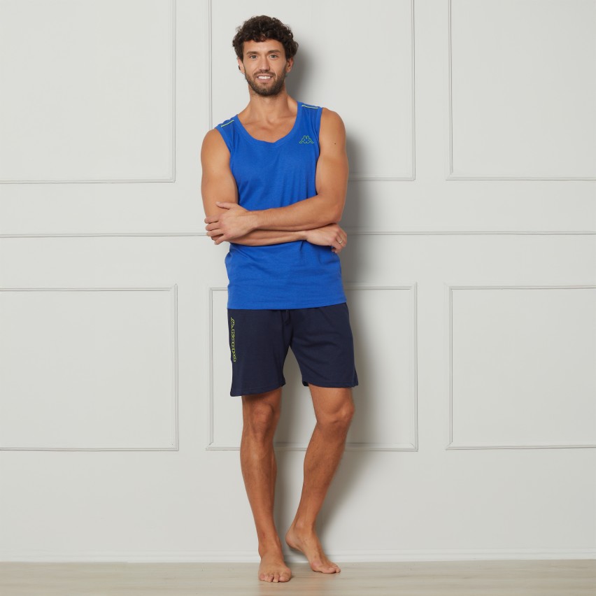 Seidensticker Web Pigiama Uomo In Cotone 100% - Set Con Top Abbottonato E Pantaloni