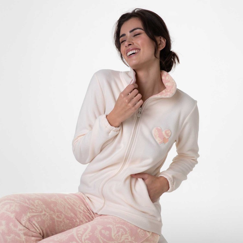 Pigiama donna motivo paisley in polar fleece Lovable L0DNC
