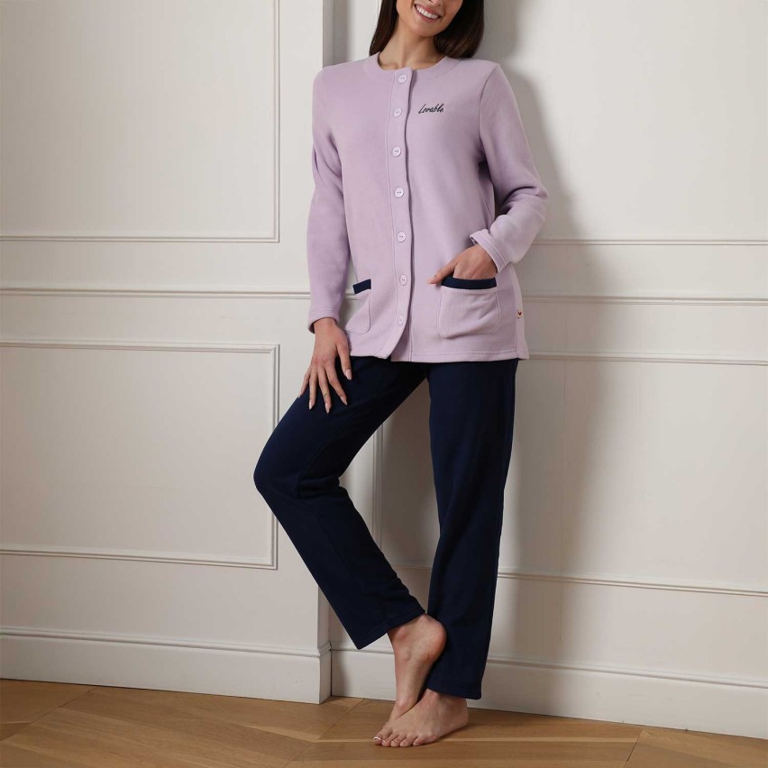 Pigiama donna maglia aperta in pile Lovable L0EAE