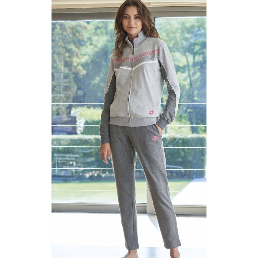 Tuta Lotto donna cotone primaverile homewear LA3504 grigio