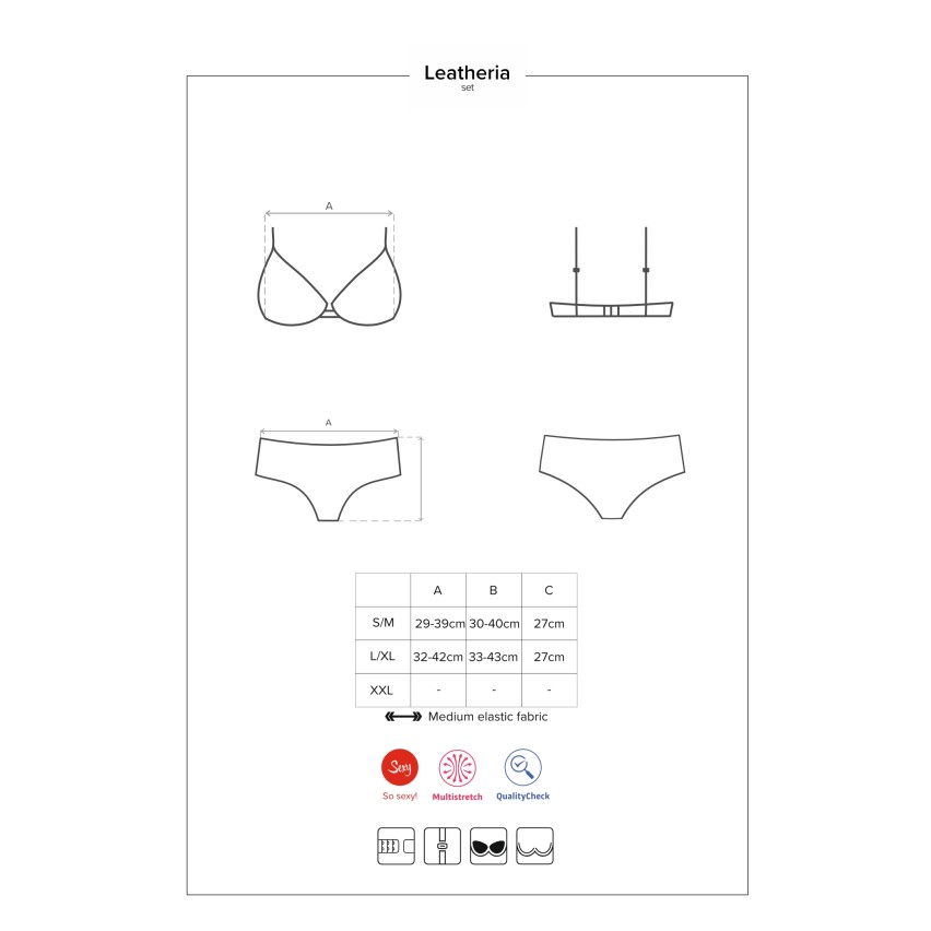 Sexy completino Obsessive leatheria set nero