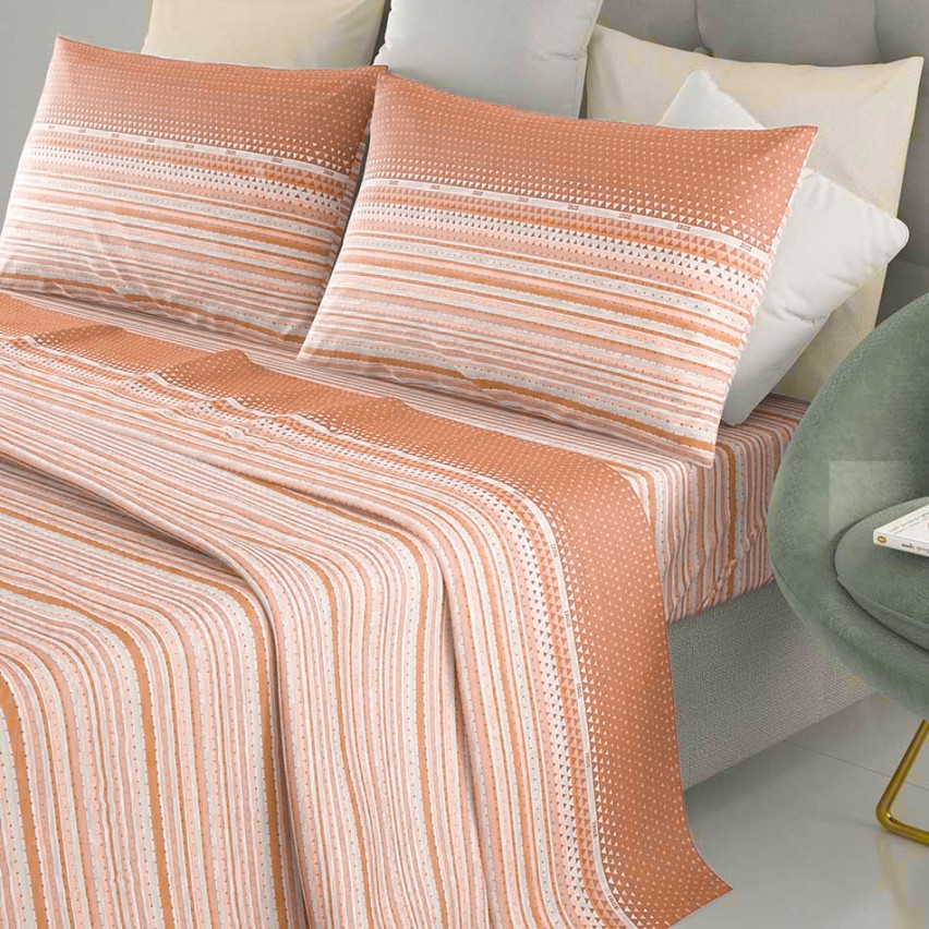 DEMONA Set Lenzuola 1 Piazza E Mezza - 100% Cotone - Tinta Unita - Ipoallergenico - Foto 4