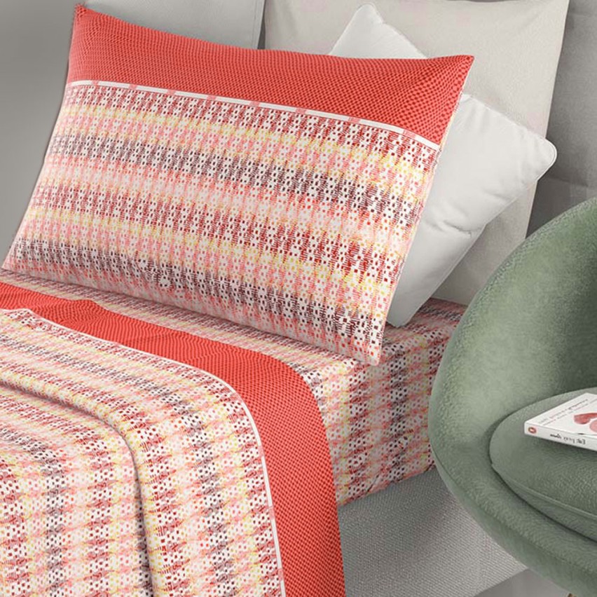 Set Letto 1 Piazza E Mezza DEMONA - Cotone 100%, Tinta Unita, Ipoallergenico - Foto 10