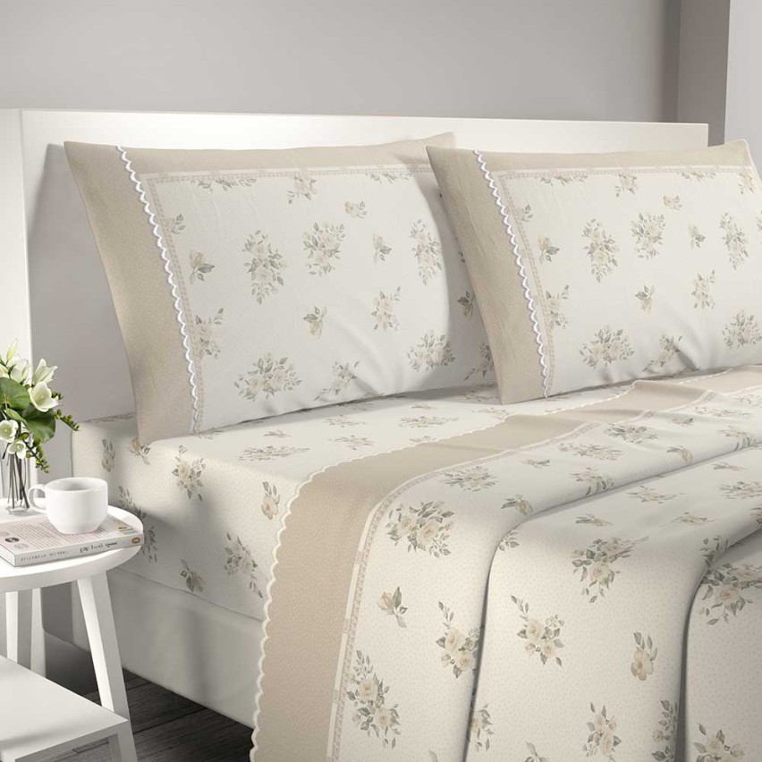 Completo letto Irge cotone con smerlo Praga Rose