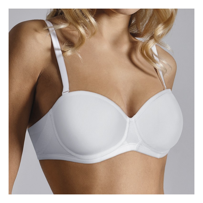 Reggiseno SOLLIEVO Camilla Coppa Preformata Con Ferretto, Cotone Elasticizzato, Bianco, Taglia 3 (coppa C), 1 Pezzo
