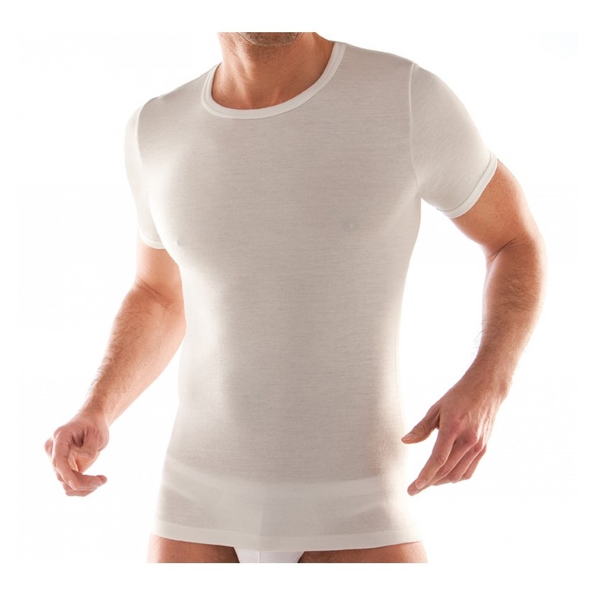 Maglia intima uomo girocollo Liabel mezza manica lana cotone 0532123