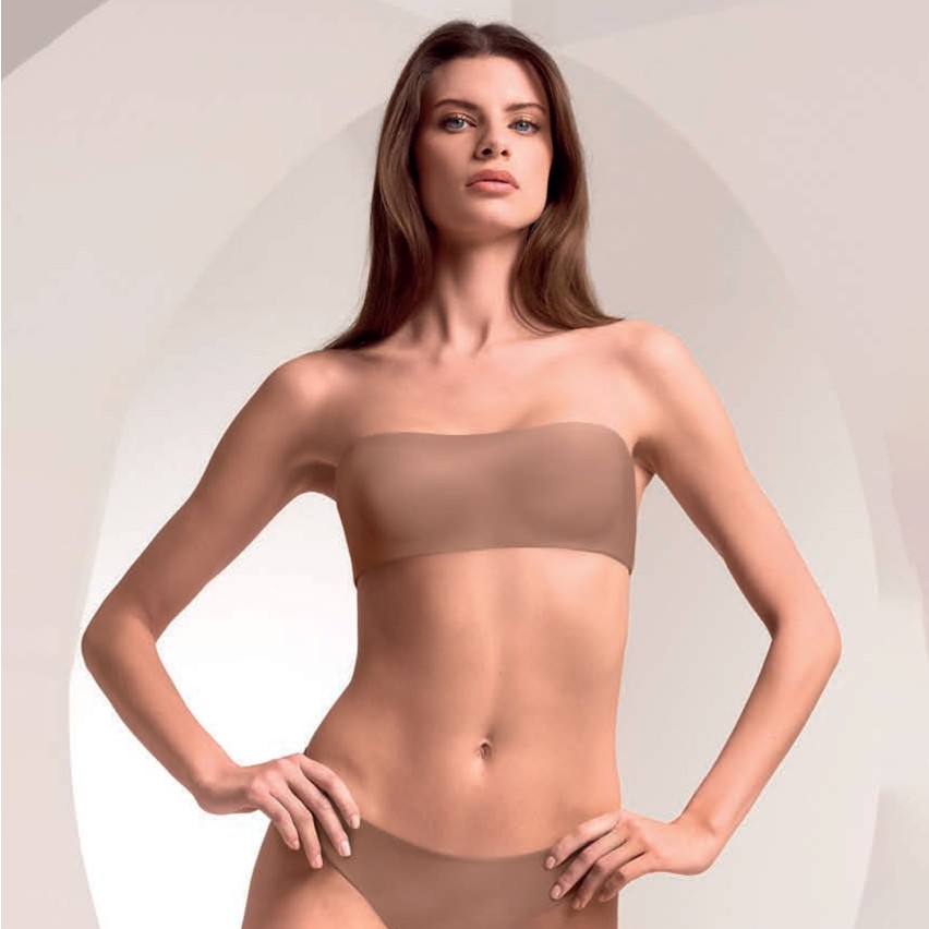 Reggiseno Fascia bretelline removibili micro effetto seta Lormar Fell 01434
