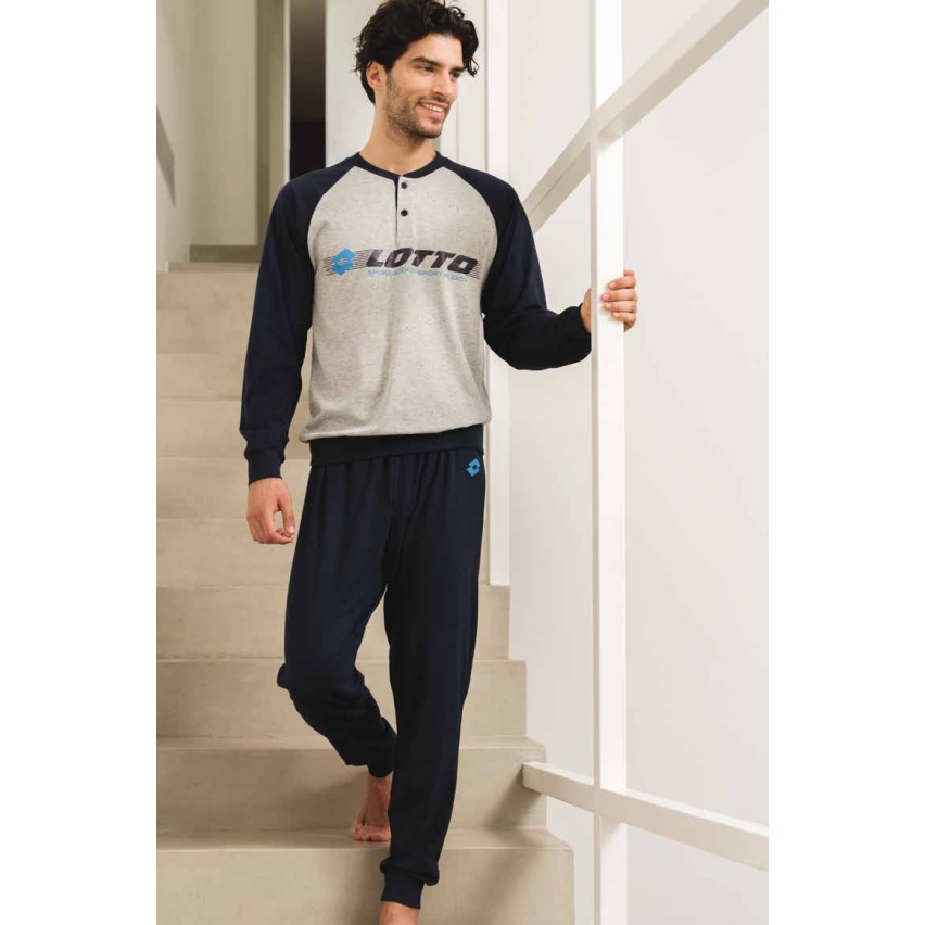 Pigiama Uomo Lotto Pigiama Uomo A Serafino In Jersey Di Cotone