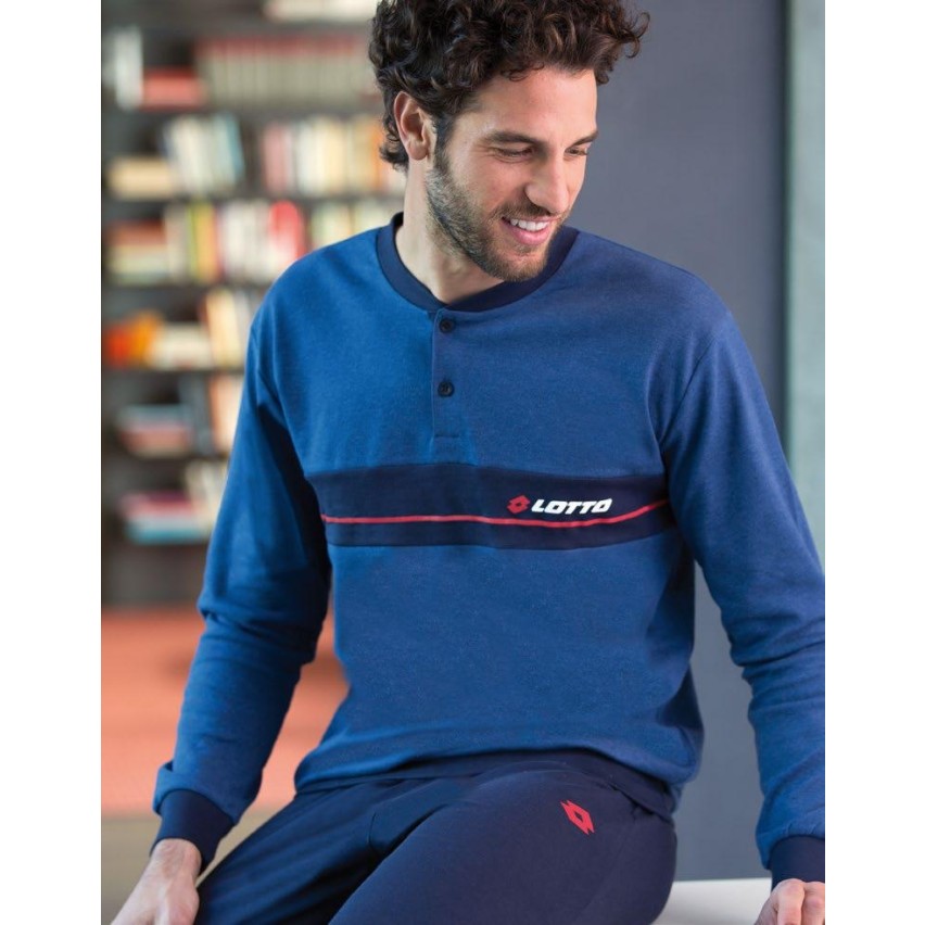 pigiama-uomo-lotto-lp6039-caldo-cotone-jeans-melange-intimorosa