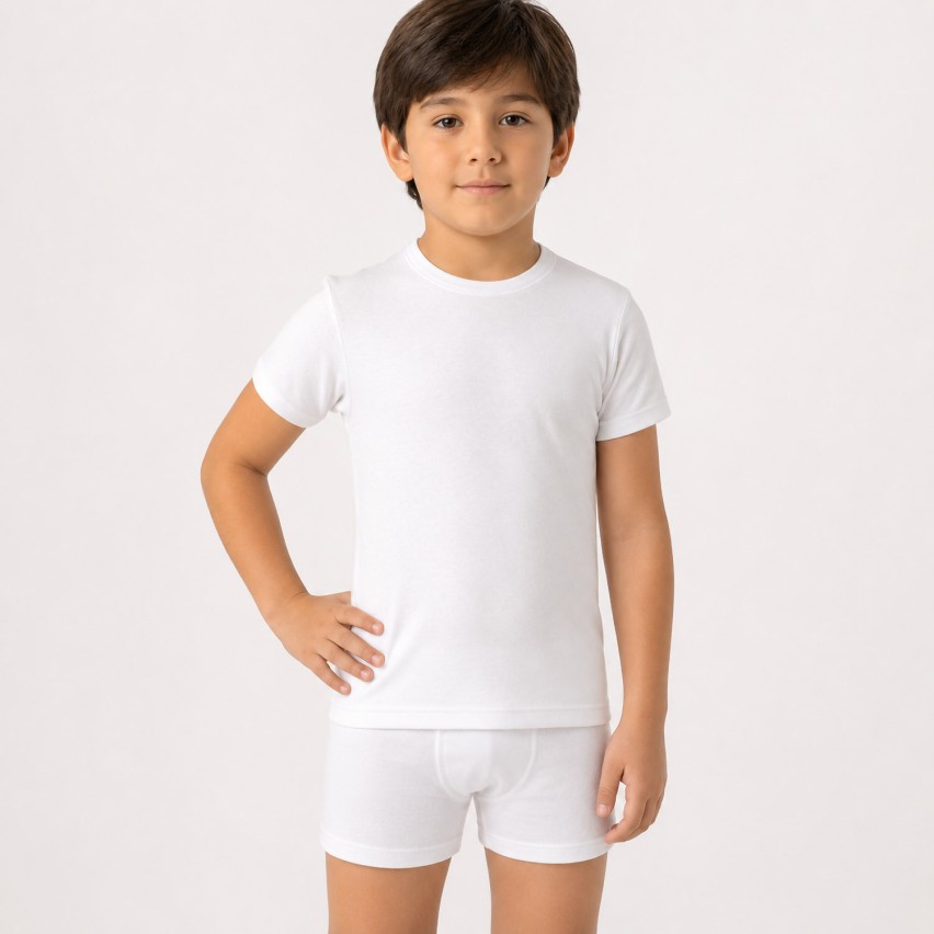 Maglia bambino Snelly ub76c mezza manica caldo cotone