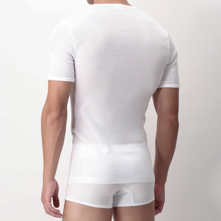 Maglia intima uomo Perofil collo a punta mezza manica filo di scozia