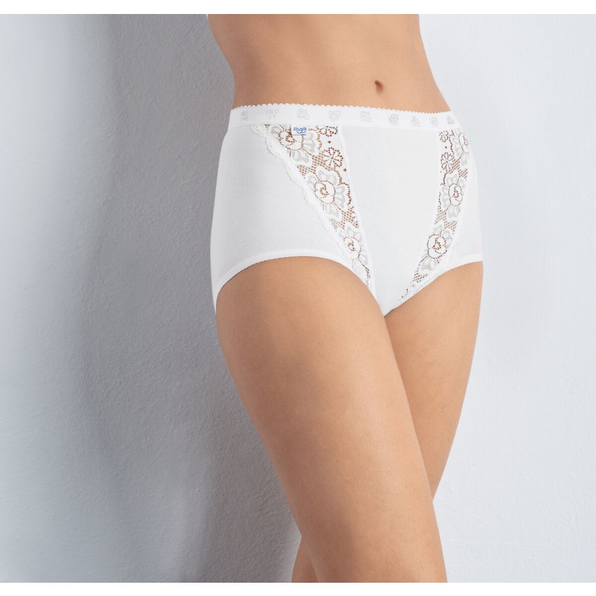 Slip donna Sloggi maxi chic cotone e pizzo 4 pezzi