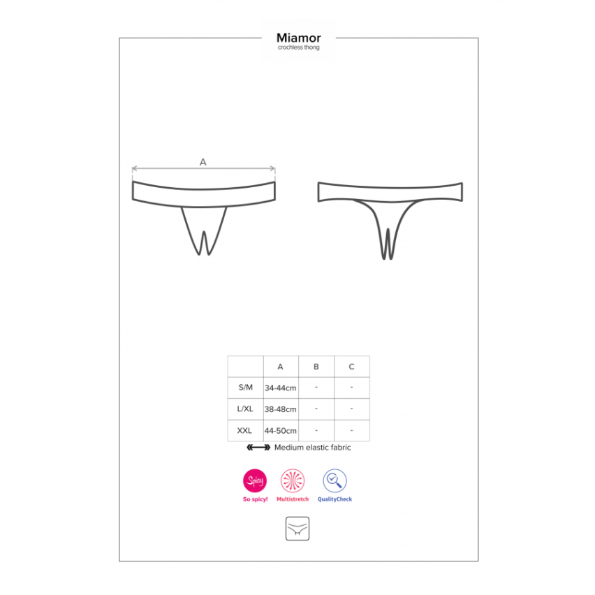 Sexy perizoma Obsessive Miamor Crotchless Thong cavallo aperto