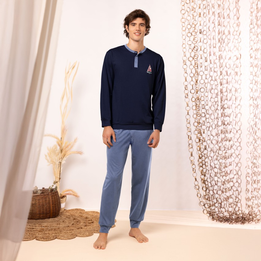 Pigiama Uomo 100% cotone scollo a serafino Irge MIL2251/CUML102