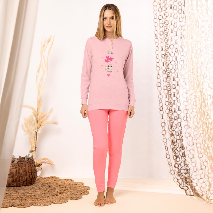 Pigiama Donna in 100% Cotone con Stampa Bassotto Irge MIL2336/SDL205