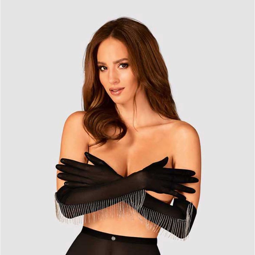 Guanti sexy con cascata di charms Obsessive Milladis gloves