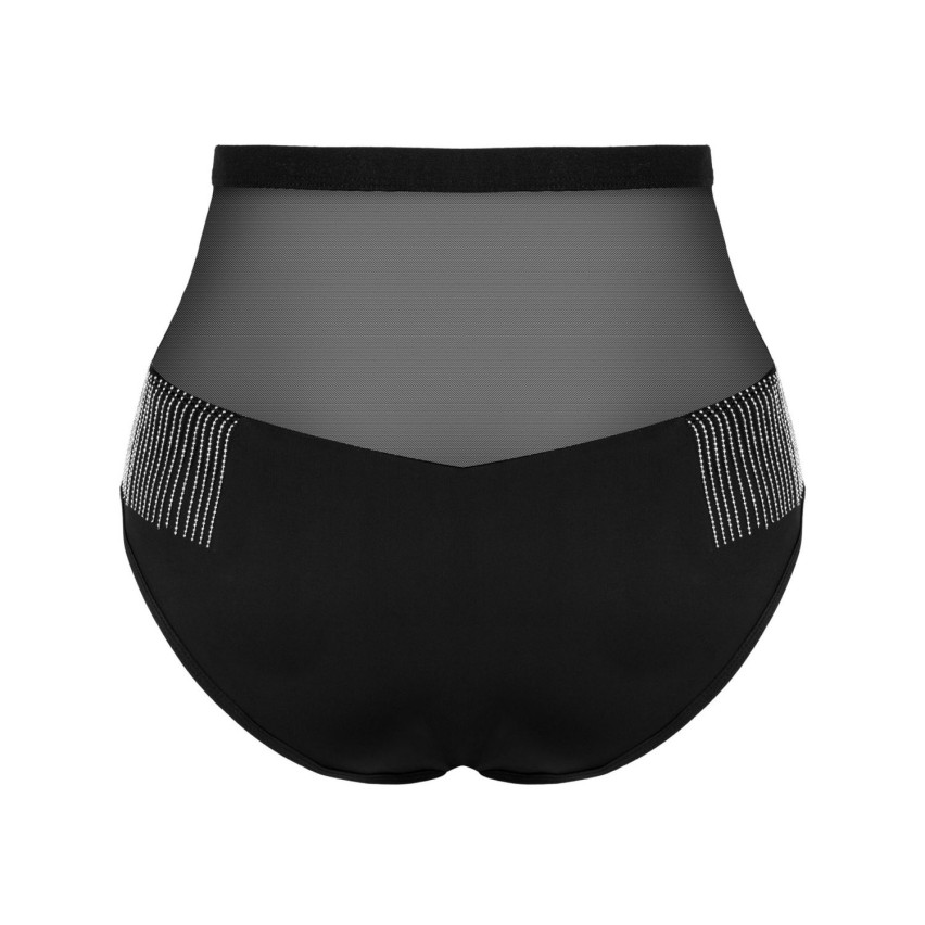 Slip vita alta sexy in rete con perline laterali Obsessive Milladis