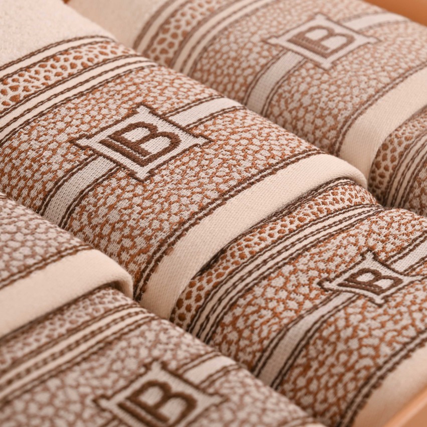 Set 6 Asciugamani con banda tartarugata Mira Laura Biagiotti