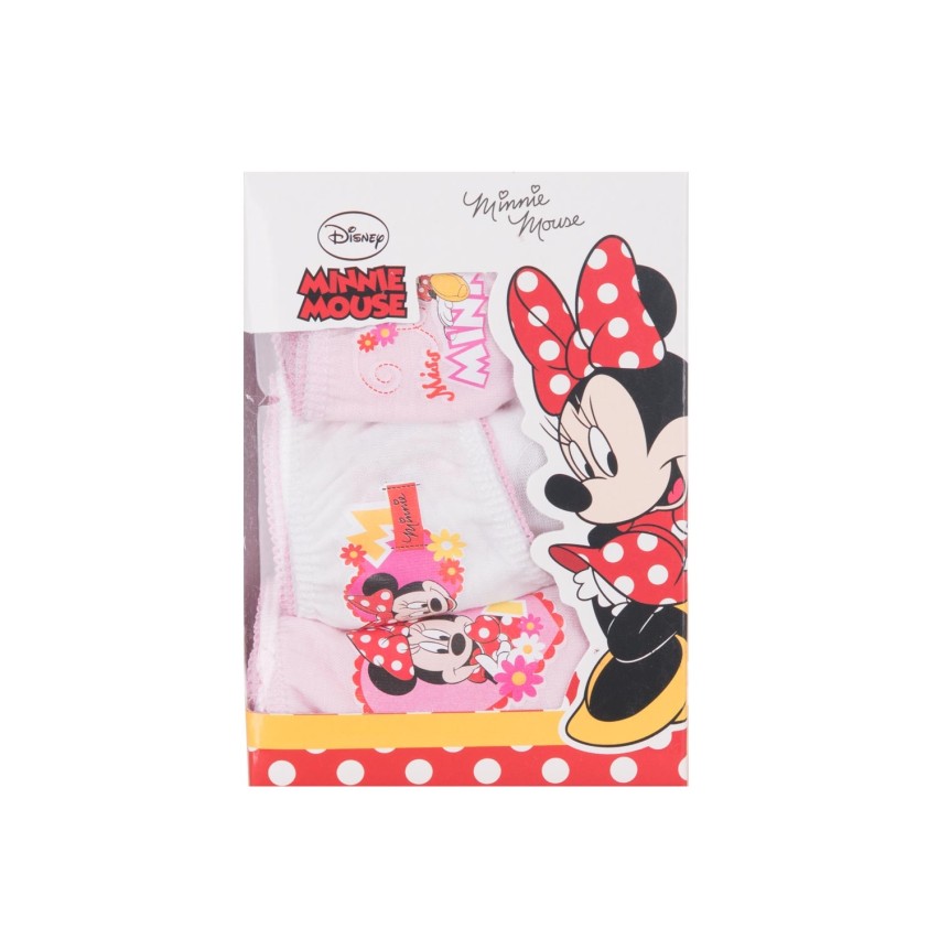 Slip da bambina Disney Minnie cotone assortiti 3 pezzi 