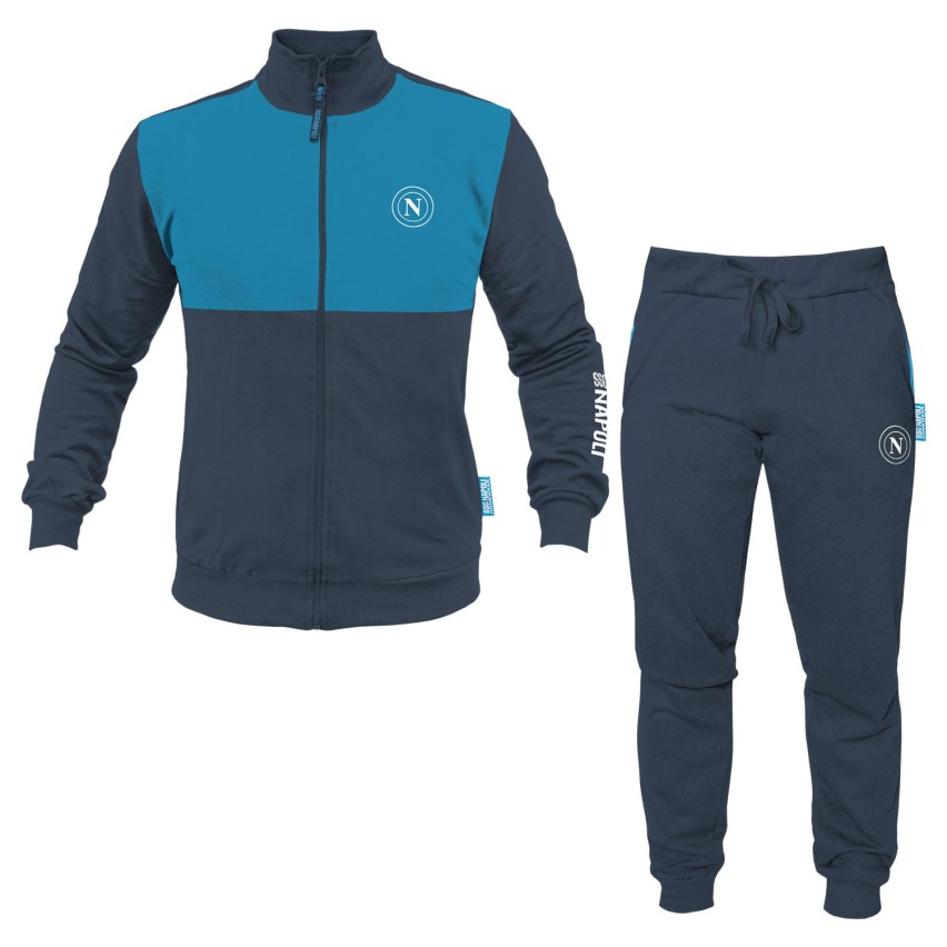 Tuta uomo bambino ufficiale Napoli in caldo cotone Azzurro PIGN 1165