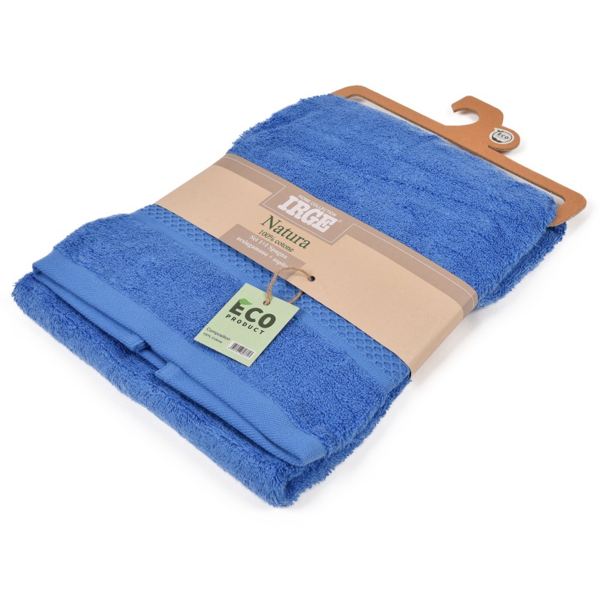 Asciugamani set viso + ospite spugna Irge Natura 