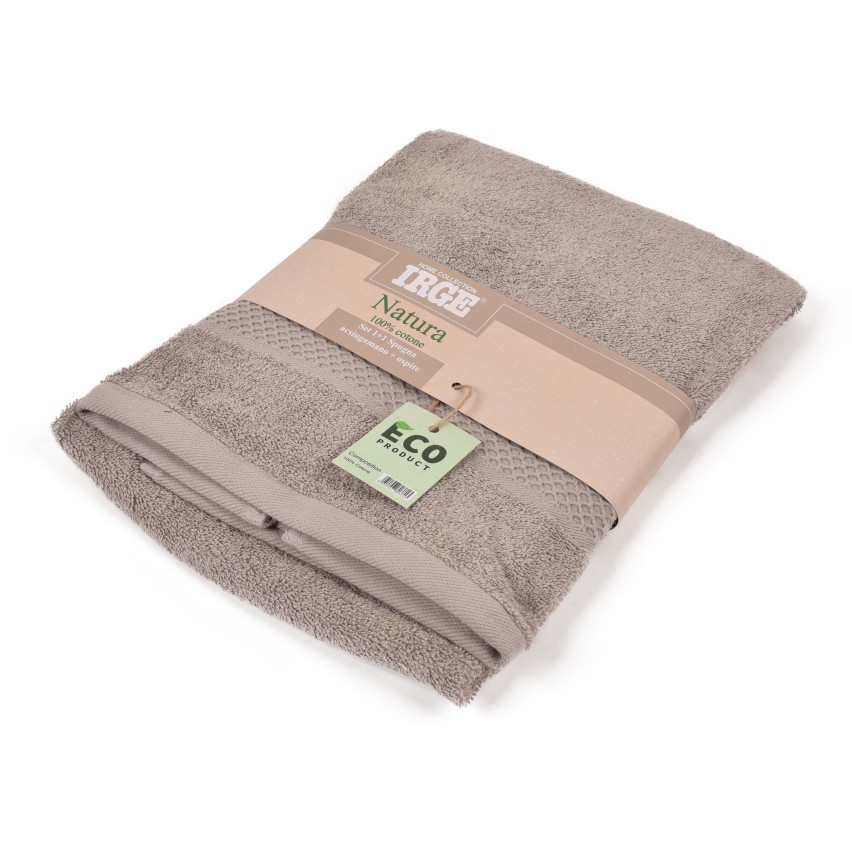 Asciugamani set viso + ospite spugna Irge Natura 